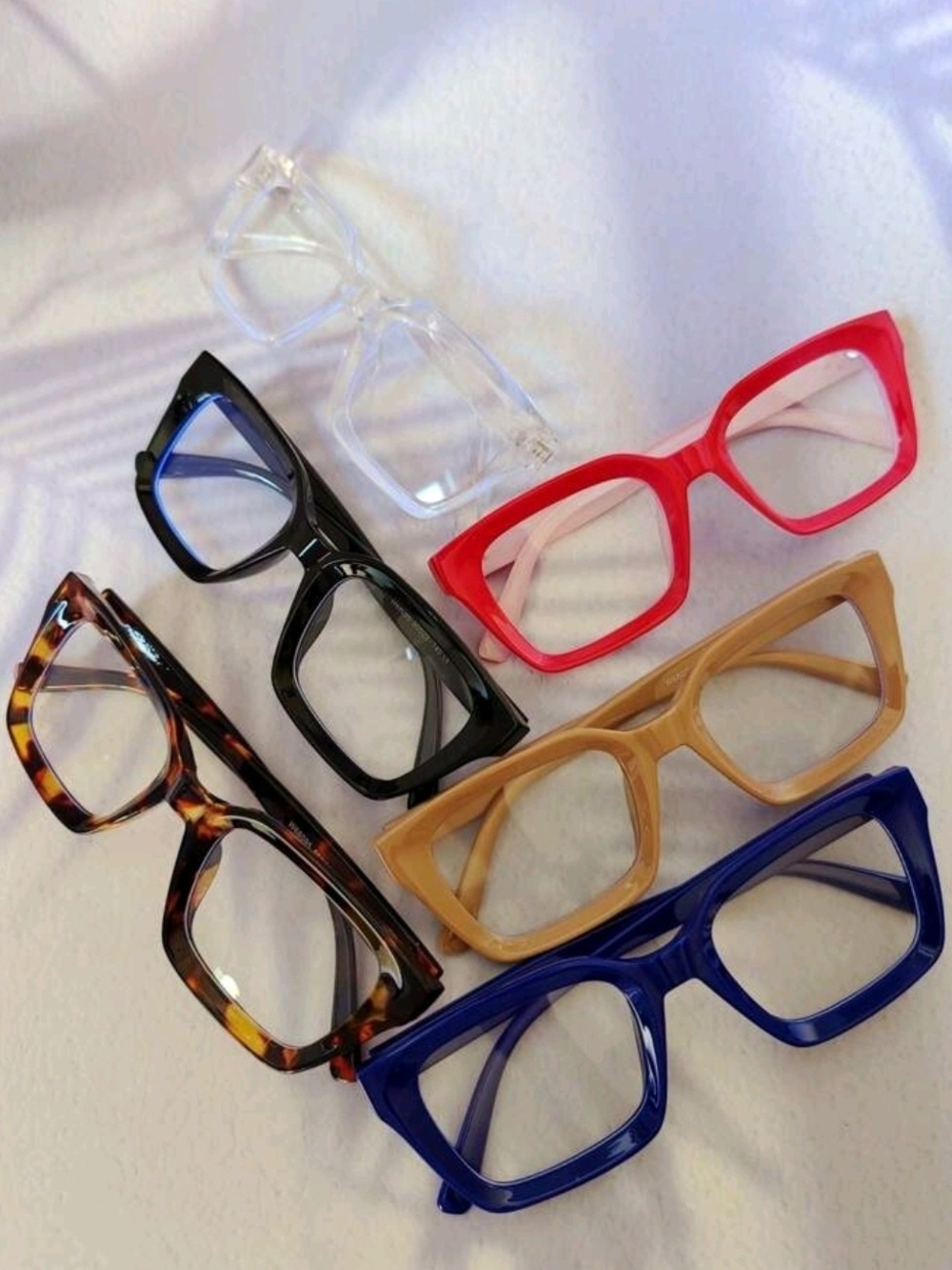Clear Lens Fashion Glasses - Red, Blue, Black, Tortoise, Tan, Clear